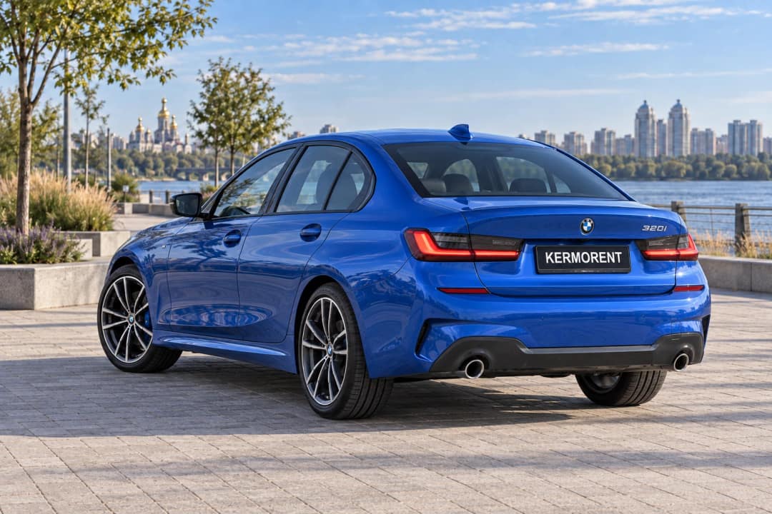 BMW 320 в аренду в Киеве&nbsp;— вид сзади