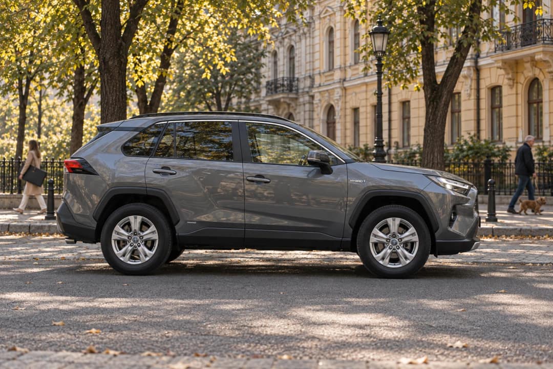 Toyota RAV4 Hybrid for rent in Kyiv — side view
