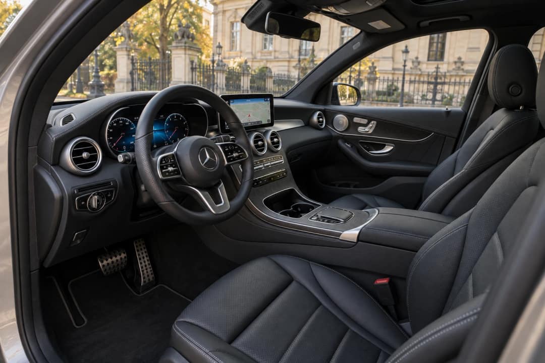 Mercedes GLC в оренду у Львові — салон, передній ряд