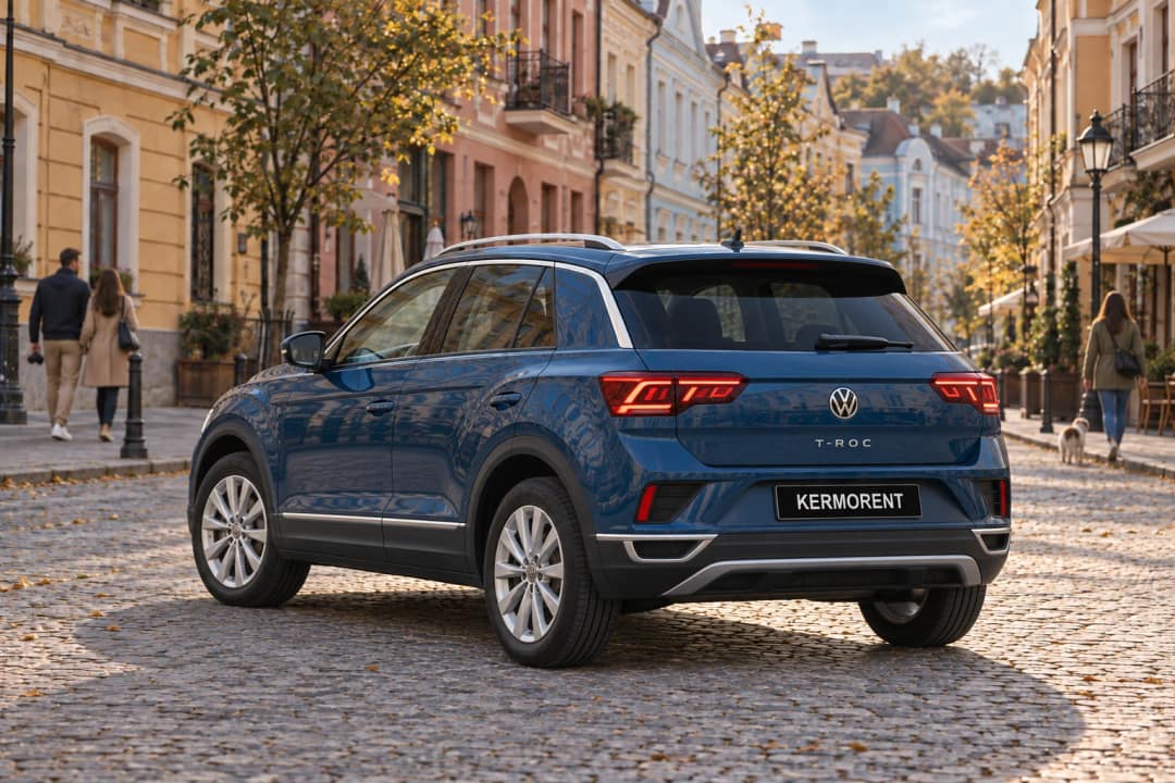 VW T-Roc for rent in Kyiv — rear view