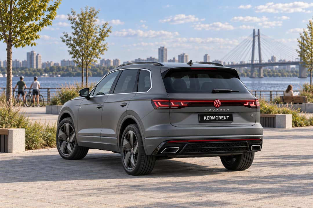 VW Touareg R-Line for rent in Kyiv — rear view